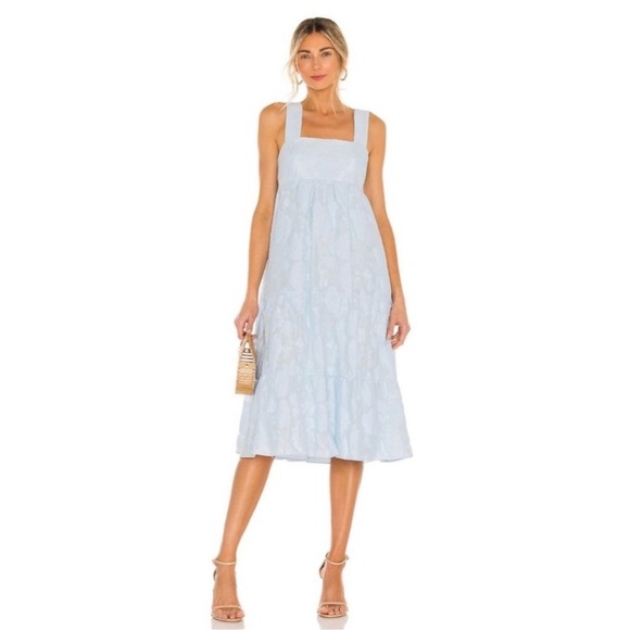 Amanda Uprichard Mitzi Arcadia Blue Floral MIDI Slip Dress - Picture 1 of 7